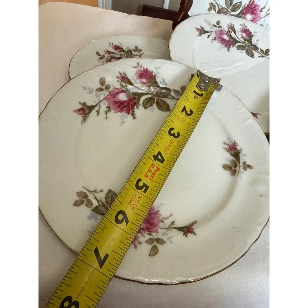 Set of 6 Royal Rose Fine China Japan Pink Floral 7.5 Inch Bread Butter Plates